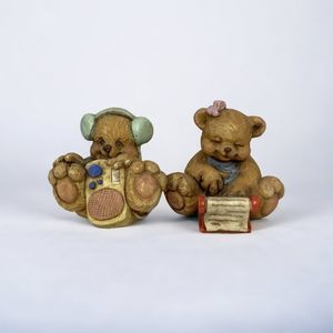 Set It 2 Vintage 1994 Teddy Bear Babies J.C Resin Mini Bear Figurines Animals